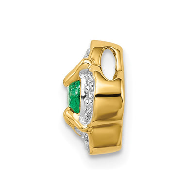 14K Diamond and .33 Emerald Fancy Chain Slide
