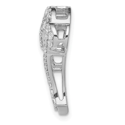14K White Gold 1/. Diamond Infinity and Heart Chain Slide