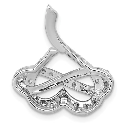 14K White Gold 1/. Diamond Infinity and Heart Chain Slide