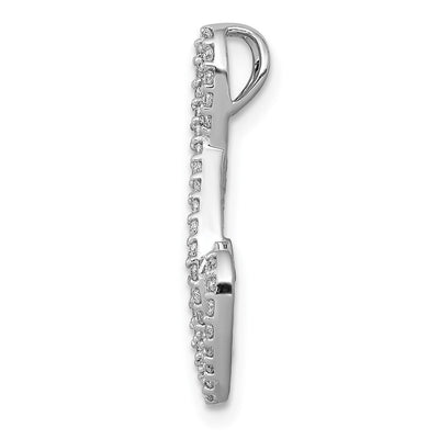 14K White Gold 1/. Diamond Fancy Heart Infinity Chain Slide