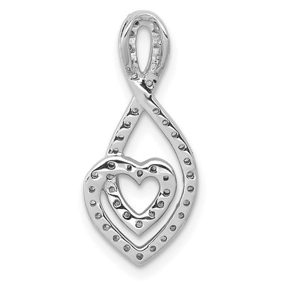 14K White Gold 1/. Diamond Fancy Heart Infinity Chain Slide