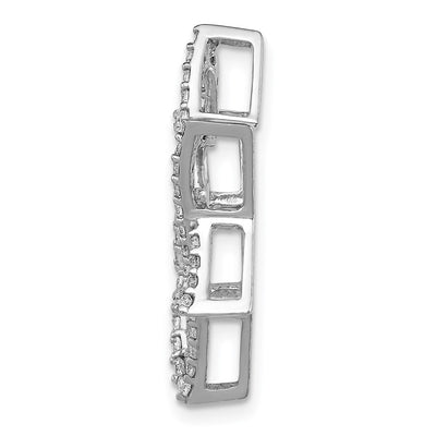 14K White Gold 5/. Diamond Star of David Chain Slide