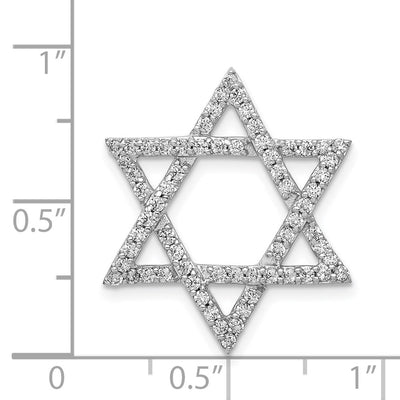 14K White Gold 5/. Diamond Star of David Chain Slide
