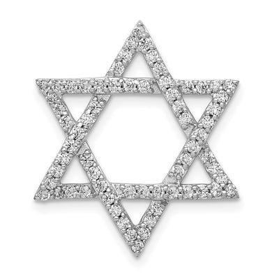 14K white gold diamond star chain