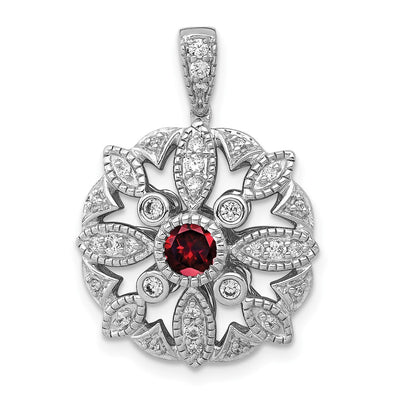 14K white gold diamond pendant