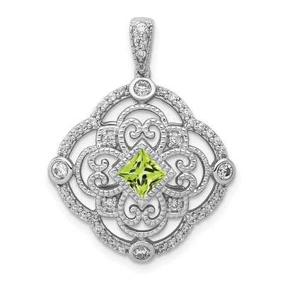 14K white gold diamond pendant