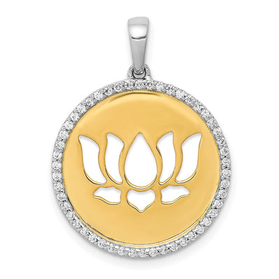14K gold diamond flower pendant