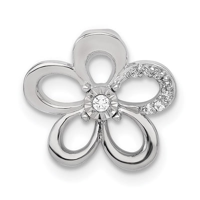 14K white gold diamond flower chain