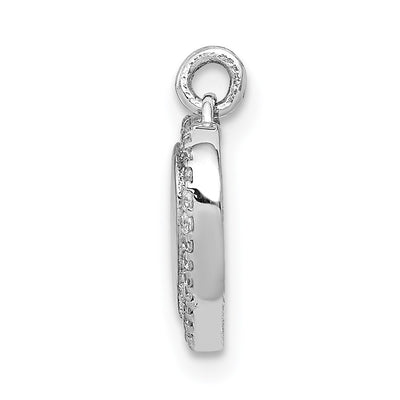14K White Gold 1/. Diamond Fancy Polished Heart Pendant