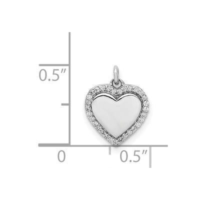 14K White Gold 1/. Diamond Fancy Polished Heart Pendant