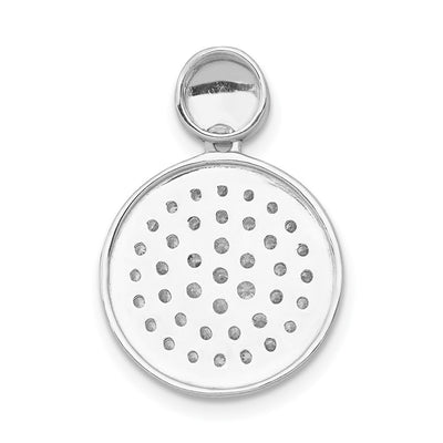 14K White Gold 1/2 carat Diamond Pavé Fancy Circle Pendant