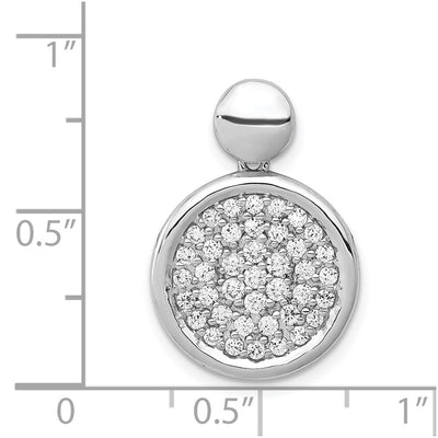 14K White Gold 1/2 carat Diamond Pavé Fancy Circle Pendant