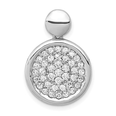 14K white gold diamond circle pendant