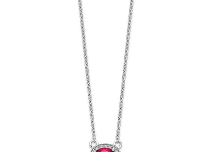 14K white gold diamond oval necklace, alternate view