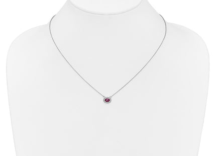 14K white gold diamond oval necklace, another view