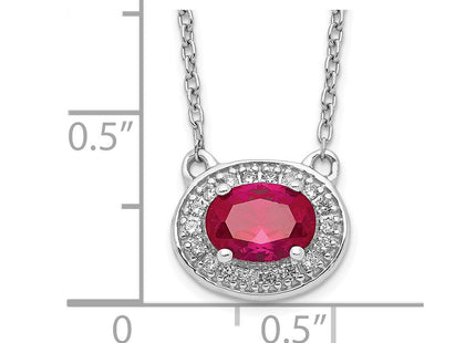 14K white gold diamond oval necklace, another view