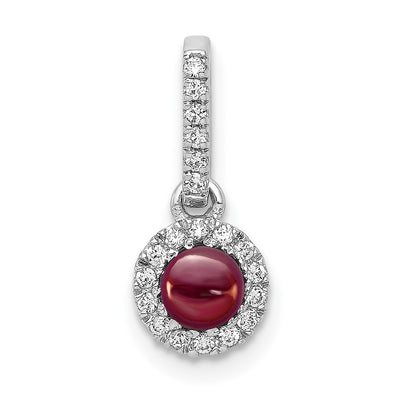 14K white gold diamond pendant