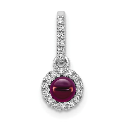 14K white gold diamond pendant