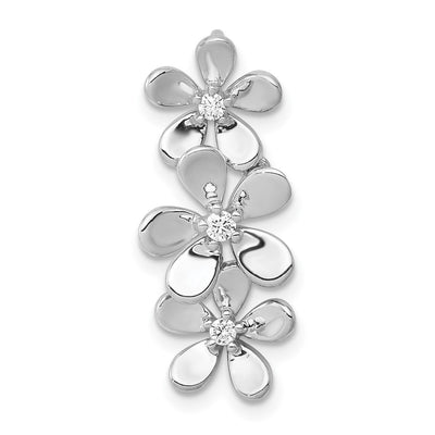 14K white gold diamond flower chain