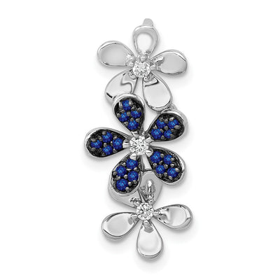 14K white gold diamond flower chain