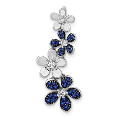 14K white gold diamond flower chain