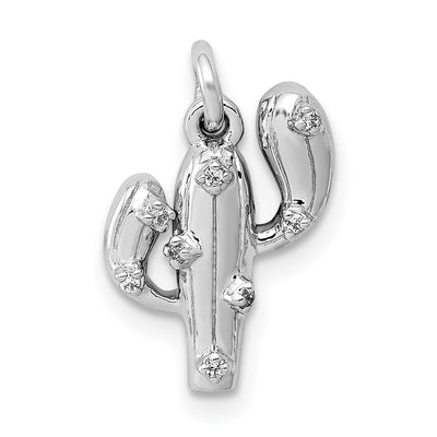 14K white gold diamond pendant