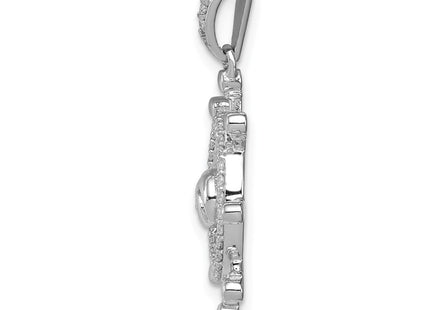 14K white gold diamond pendant, alternate view