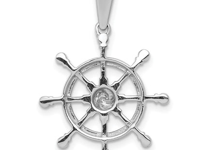 14K white gold diamond pendant, another view