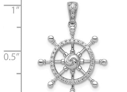 14K white gold diamond pendant, further view