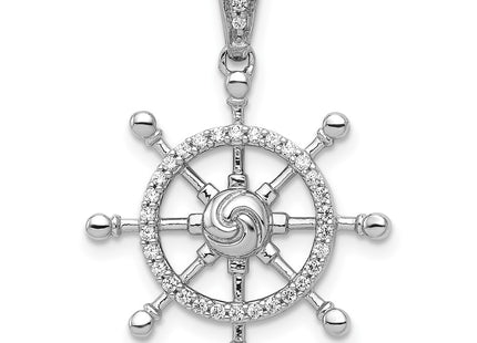 14K white gold diamond pendant