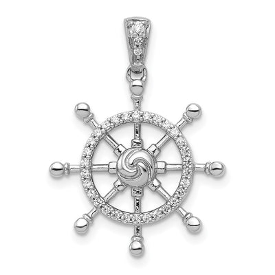 14K white gold diamond pendant