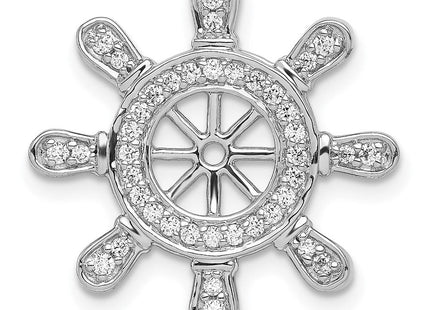 14k White Gold 1/. Diamond Ship Wheel Pendant (Style PM4052-025-WA)