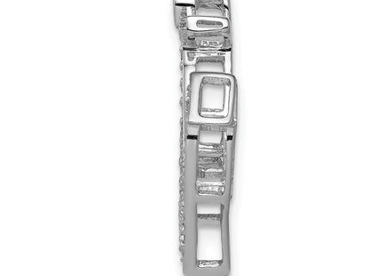 14K white gold diamond anchor link anchor chain, alternate view
