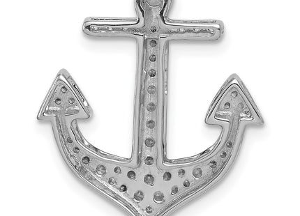 14K white gold diamond anchor link anchor chain, another view