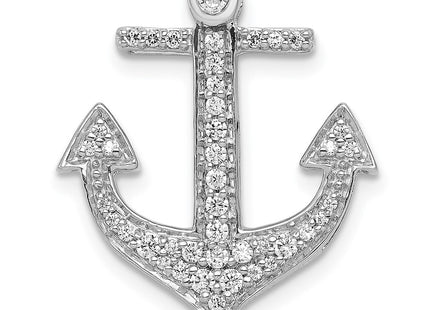 14K white gold diamond anchor link anchor chain