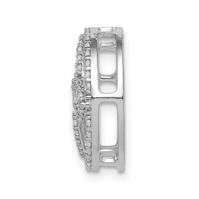 14K White Gold Diamond Celtic Circle Chain Slide