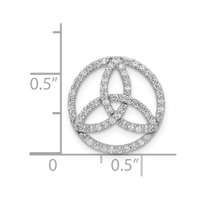 14K White Gold Diamond Celtic Circle Chain Slide