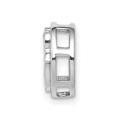 14K White Gold 1/. Diamond Hamsa Chain Slide