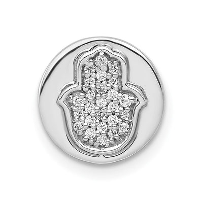 14K white gold diamond hamsa chain