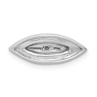 14K White Gold Diamond and Sapphire Evil Eye Chain Slide