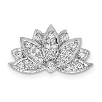 14K white gold diamond flower chain