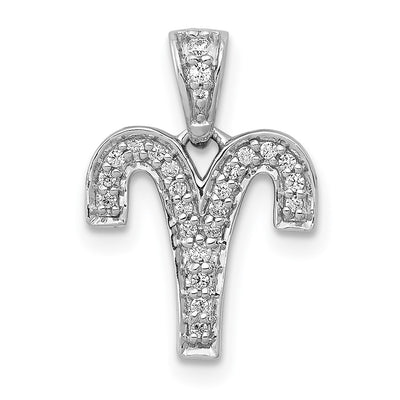14K white gold diamond zodiac pendant