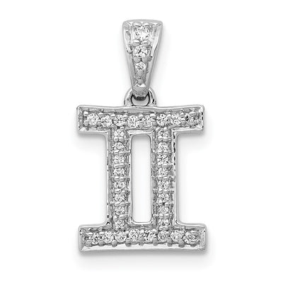14K white gold diamond zodiac pendant