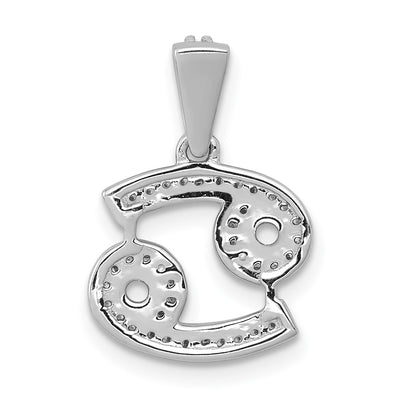14K White Gold Diamond Cancer Zodiac Pendant