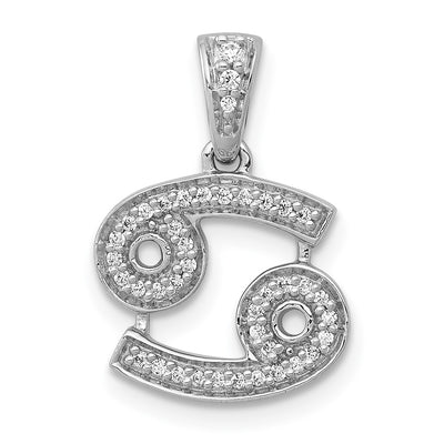 14K white gold diamond zodiac pendant