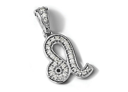 14k White Gold Diamond Leo Zodiac Pendant