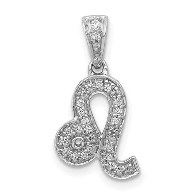 14K white gold diamond zodiac pendant
