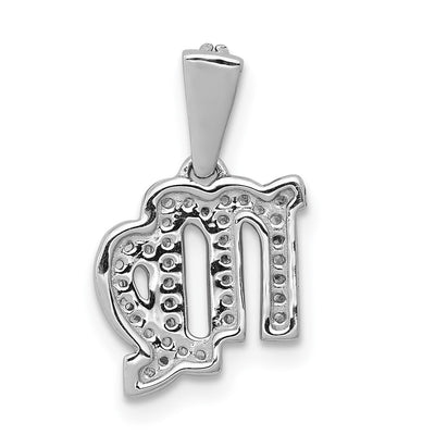 14K White Gold Diamond Virgo Zodiac Pendant