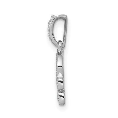 14K White Gold Diamond Libra Zodiac Pendant