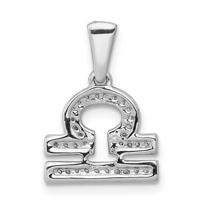 14K White Gold Diamond Libra Zodiac Pendant